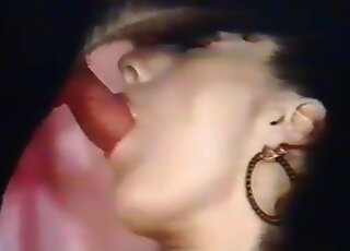 Mature chicks indulging in three-way zoophile sex