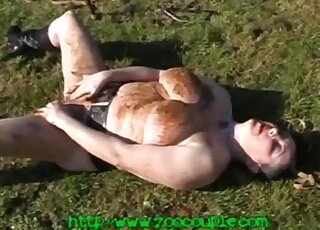 Hot girl is sucking a nice doggy cock with pleasure