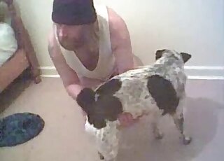 Tiny doggo enjoys hot fucking with horned-up dude