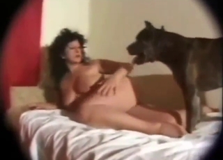 Mature brunette needs dog cock to feel complete